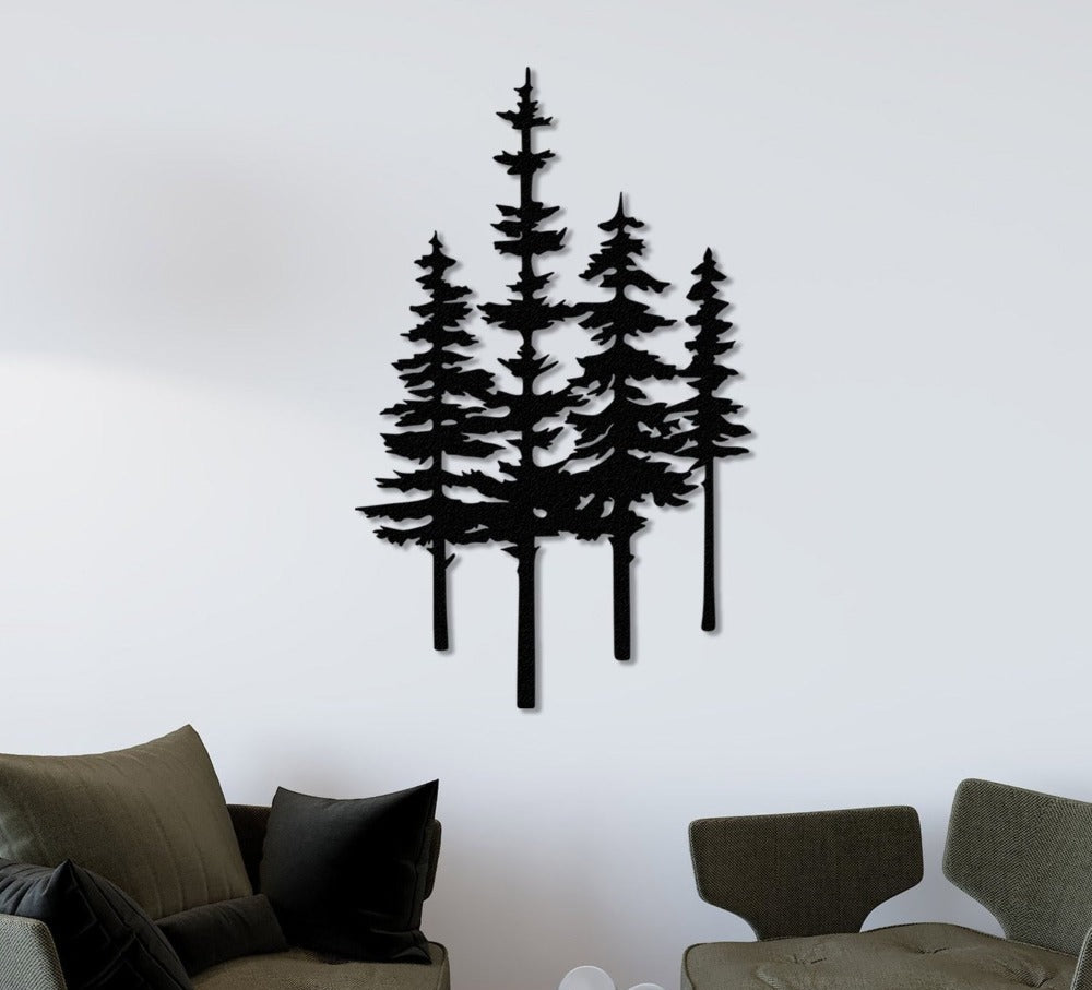 Pine Trees Metal Wall Art