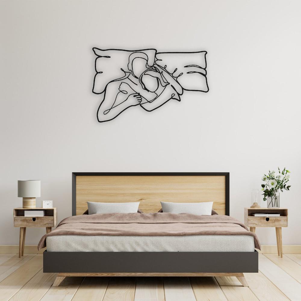 Couple Metal Line Wall Art