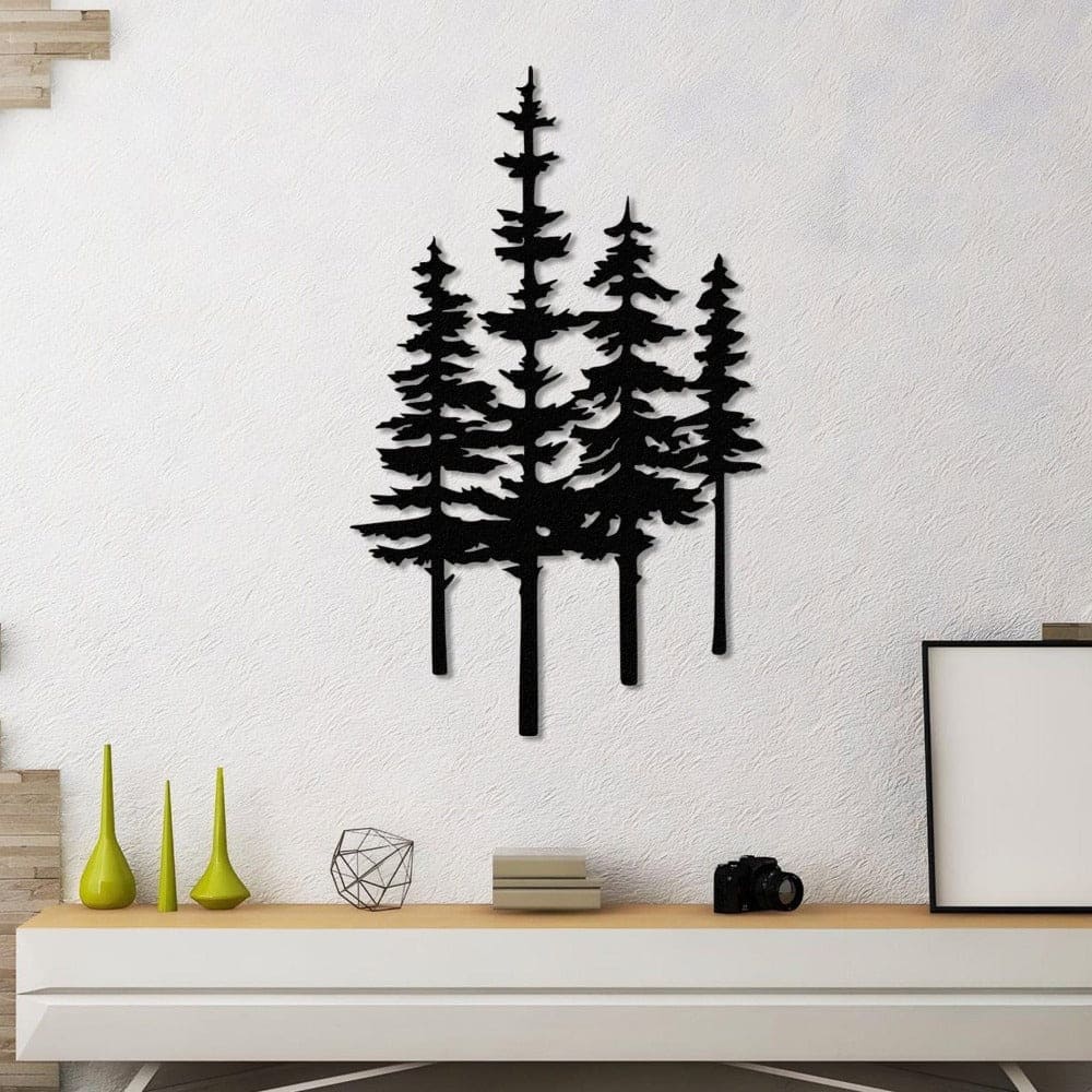 Pine Trees Metal Wall Art