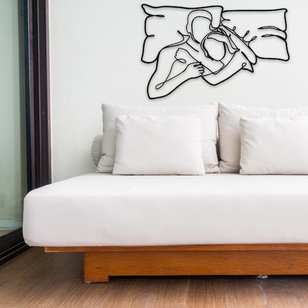 Couple Metal Line Wall Art