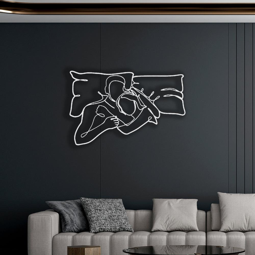 Couple Metal Line Wall Art